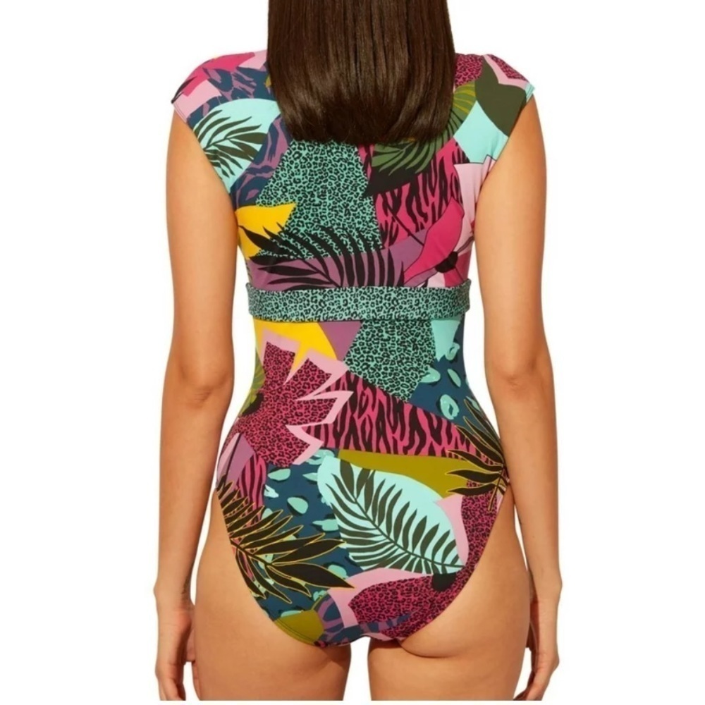 Bleu Rod Beattie jungle book floral cap sleeve one piece swimsuit 8 - Picture 4 of 9
